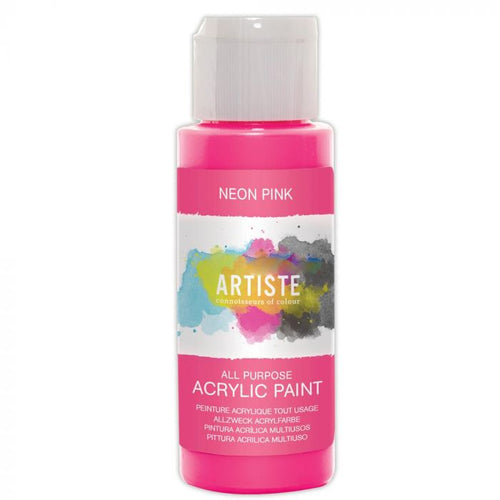 Neon Pink - Artiste Acrylic Paint 2oz - Olifantjie - Wooden - MDF - Lasercut - Blank - Craft - Kit - Mixed Media - UK