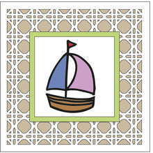 OL1686 - MDF Rattan effect square plaque - Seaside Doodles - Style 2 - Olifantjie - Wooden - MDF - Lasercut - Blank - Craft - Kit - Mixed Media - UK