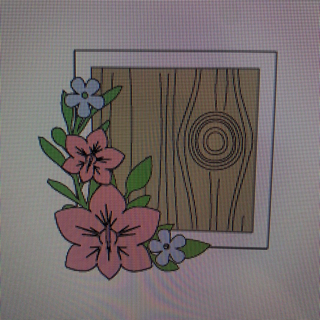 OL774  - MDF Square wreath with backing   - Orchid - Olifantjie - Wooden - MDF - Lasercut - Blank - Craft - Kit - Mixed Media - UK