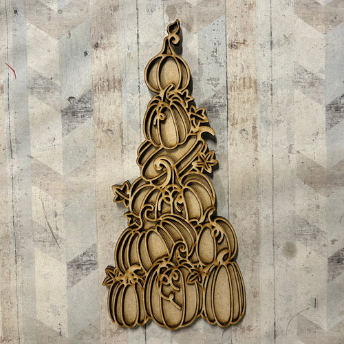 OL2994 - MDF Doodle Stacked Pumpkins - Olifantjie - Wooden - MDF - Lasercut - Blank - Craft - Kit - Mixed Media - UK