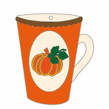 SJ481 - MDF Cup Bauble Hanging Decoration  Sarah Jane design - tall pumpkin - Olifantjie - Wooden - MDF - Lasercut - Blank - Craft - Kit - Mixed Media - UK