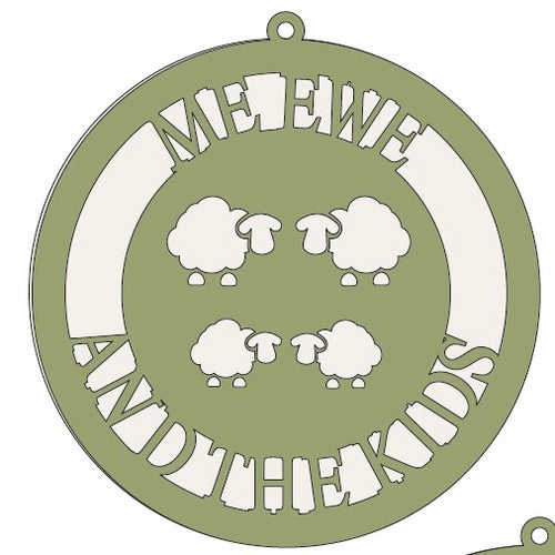 OL544 - MDF Me Ewe and the Kids - choice of children number - Olifantjie - Wooden - MDF - Lasercut - Blank - Craft - Kit - Mixed Media - UK