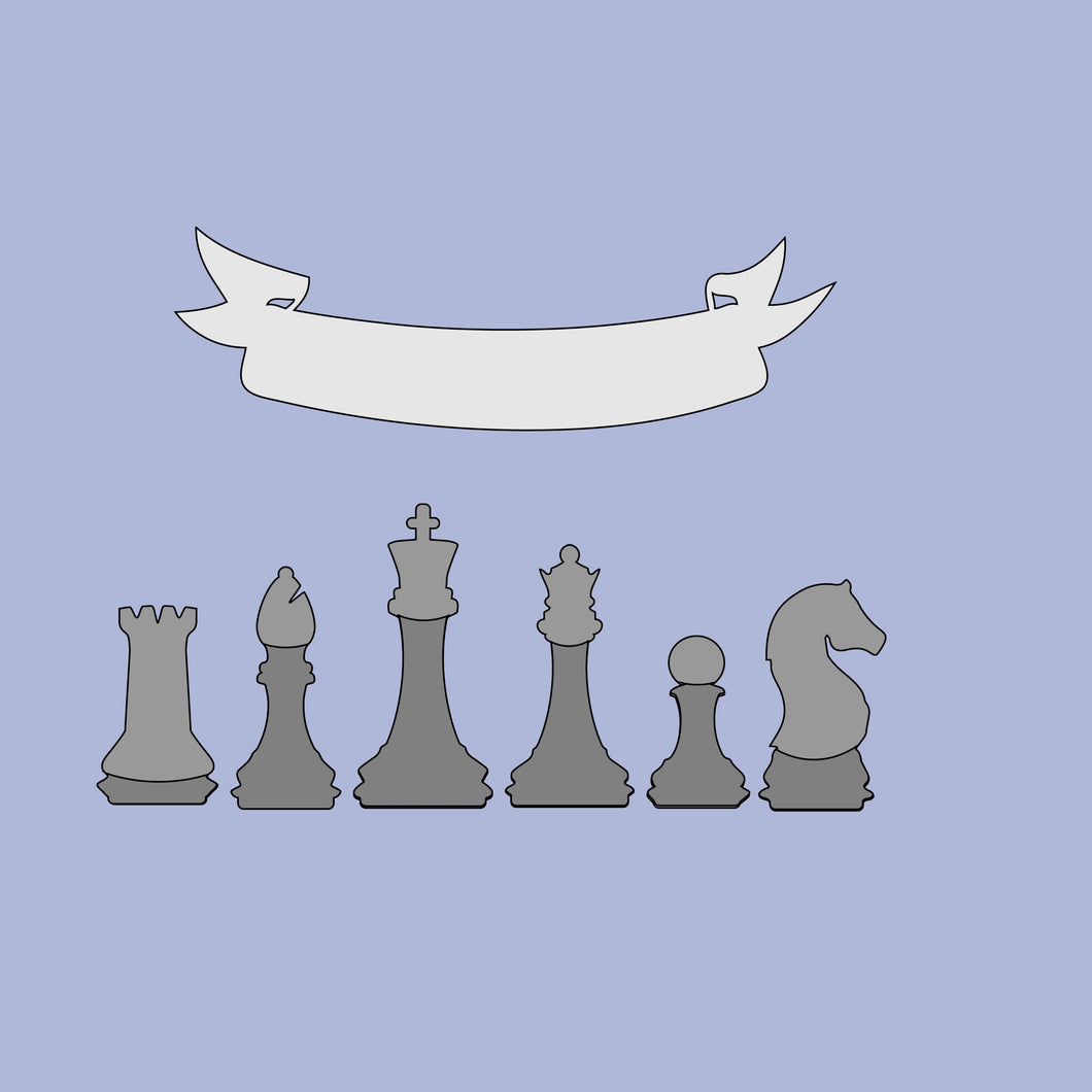FA017 - MDF Chess Piece Family - Olifantjie - Wooden - MDF - Lasercut - Blank - Craft - Kit - Mixed Media - UK