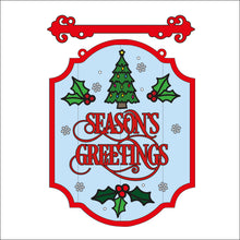 OL2306 - MDF Farmhouse Doodle Christmas - Hanging Sign Layered Plaque - Season Greetings - Olifantjie - Wooden - MDF - Lasercut - Blank - Craft - Kit - Mixed Media - UK