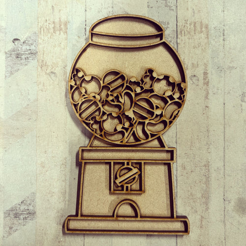 OL3165 - MDF Doodle Candy Machine - Olifantjie - Wooden - MDF - Lasercut - Blank - Craft - Kit - Mixed Media - UK