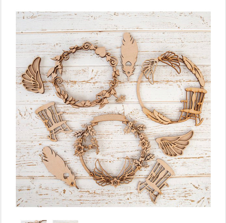 HC119 - MDF Christmas Love and Memorial Set of Three - Olifantjie - Wooden - MDF - Lasercut - Blank - Craft - Kit - Mixed Media - UK