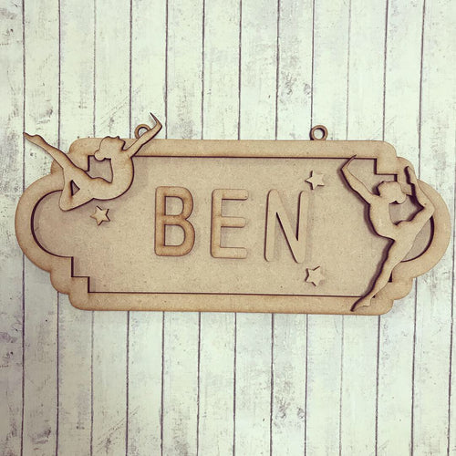 SS084 - MDF Gymnast Personalised Street Sign - Large (12 letters) - Olifantjie - Wooden - MDF - Lasercut - Blank - Craft - Kit - Mixed Media - UK