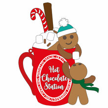 OL1162 - MDF Hot Chocolate Station Large  gingerbread hanging - Olifantjie - Wooden - MDF - Lasercut - Blank - Craft - Kit - Mixed Media - UK