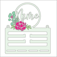 BH001 - MDF Floral Initial Bow Holder - 4 flower options - Olifantjie - Wooden - MDF - Lasercut - Blank - Craft - Kit - Mixed Media - UK