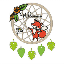 DC084- MDF Doodle Woodland - Fox Dream Catcher - with Initials, Name or Wording - Olifantjie - Wooden - MDF - Lasercut - Blank - Craft - Kit - Mixed Media - UK