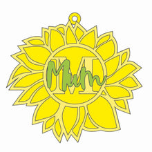 OL1428 - MDF Personalised Sunflower Initial Hanging Bauble - Olifantjie - Wooden - MDF - Lasercut - Blank - Craft - Kit - Mixed Media - UK