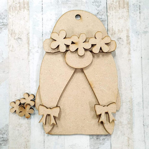 OL798 - MDF Hanging Gnome 12.5cm - Bride Theme - Olifantjie - Wooden - MDF - Lasercut - Blank - Craft - Kit - Mixed Media - UK