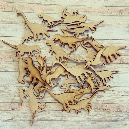Sale OL549 - MDF Mixed Dinosaurs 40g - Olifantjie - Wooden - MDF - Lasercut - Blank - Craft - Kit - Mixed Media - UK