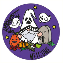 OL2282 - MDF Doodle Gnome  Gonk  -  Halloween - Male Ghost Pumpkin plaque personalised - Olifantjie - Wooden - MDF - Lasercut - Blank - Craft - Kit - Mixed Media - UK