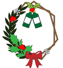 HX022 - MDF Gin Christmas Bells Hexagonal Wreath - Olifantjie - Wooden - MDF - Lasercut - Blank - Craft - Kit - Mixed Media - UK