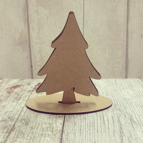 CH153 - MDF Freestanding Christmas Tree - Olifantjie - Wooden - MDF - Lasercut - Blank - Craft - Kit - Mixed Media - UK