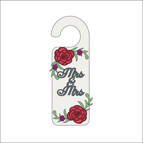 DH013 - Door Hanger - Mrs & Mrs theme - Olifantjie - Wooden - MDF - Lasercut - Blank - Craft - Kit - Mixed Media - UK