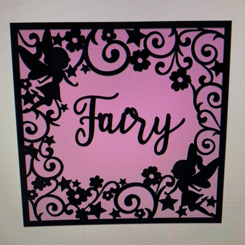 OL476 - MDF Square Personalised Fairy Plaque - Olifantjie - Wooden - MDF - Lasercut - Blank - Craft - Kit - Mixed Media - UK