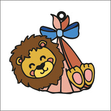 OL1714 - MDF  doodle jungle hanging - Lion baby - Olifantjie - Wooden - MDF - Lasercut - Blank - Craft - Kit - Mixed Media - UK