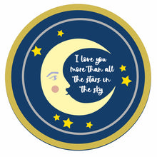 OL881 - MDF Two Layered ‘I Love you more than all the stars in the sky’ moon plaque - Olifantjie - Wooden - MDF - Lasercut - Blank - Craft - Kit - Mixed Media - UK
