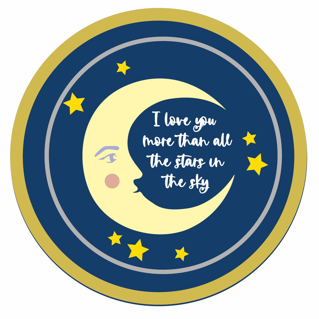 OL881 MDF Two Layered 'I Love you more than all the stars in the