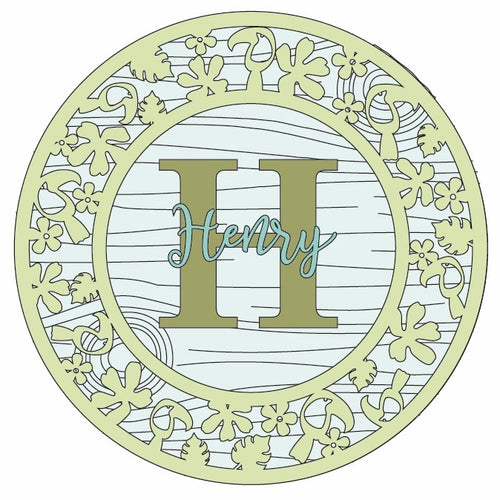OL559 - MDF Personalised Circle Plaque Frame - Toucan  Theme - Olifantjie - Wooden - MDF - Lasercut - Blank - Craft - Kit - Mixed Media - UK