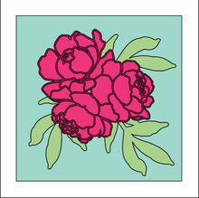 OL3149 - MDF Ladder Insert Tile - Peonies - Olifantjie - Wooden - MDF - Lasercut - Blank - Craft - Kit - Mixed Media - UK