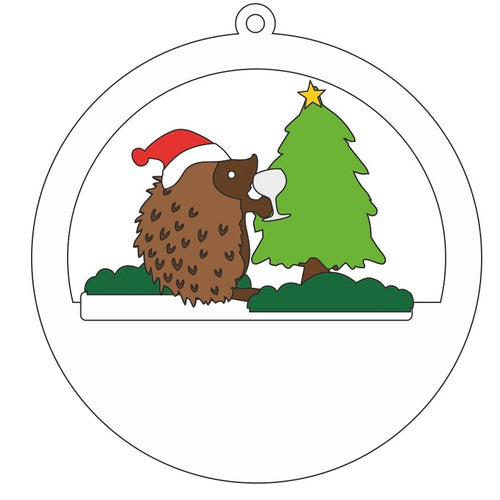 CH400 - MDF Christmas 3D layered bauble - Hedgehog Tree - Olifantjie - Wooden - MDF - Lasercut - Blank - Craft - Kit - Mixed Media - UK