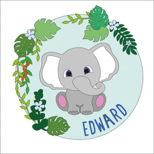 OL1390 - MDF Elephant cute plaque personalised - Olifantjie - Wooden - MDF - Lasercut - Blank - Craft - Kit - Mixed Media - UK