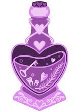 SJ511 - MDF Sarah Jane - Potion Bottle - Heart and Key - Olifantjie - Wooden - MDF - Lasercut - Blank - Craft - Kit - Mixed Media - UK