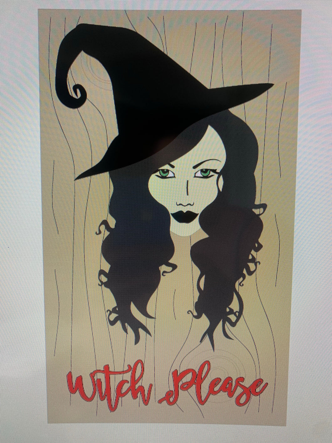OL936 - MDF 'Witch Please' Hanging Plaque - Olifantjie - Wooden - MDF - Lasercut - Blank - Craft - Kit - Mixed Media - UK