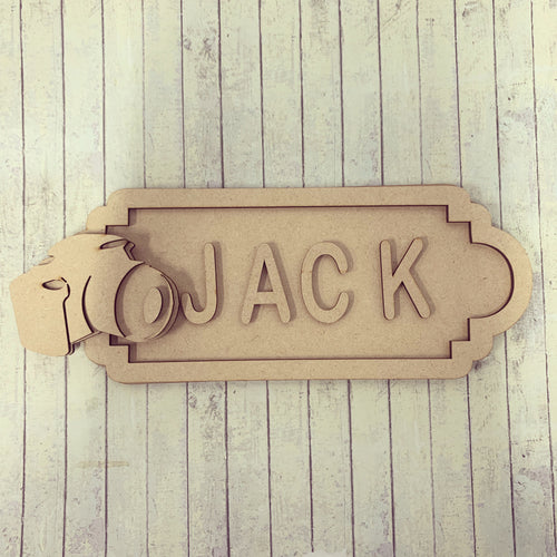 SS095  - MDF Camera Theme Personalised Street Sign - Medium (8 letters) - Olifantjie - Wooden - MDF - Lasercut - Blank - Craft - Kit - Mixed Media - UK