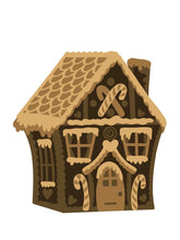 SJ404 -  MDF Sarah Jane Square Christmas Gingerbread  Flat House - Olifantjie - Wooden - MDF - Lasercut - Blank - Craft - Kit - Mixed Media - UK