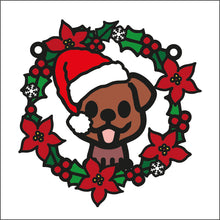 OL2756 - MDF Christmas Dog doodle Holly Bauble - Olifantjie - Wooden - MDF - Lasercut - Blank - Craft - Kit - Mixed Media - UK