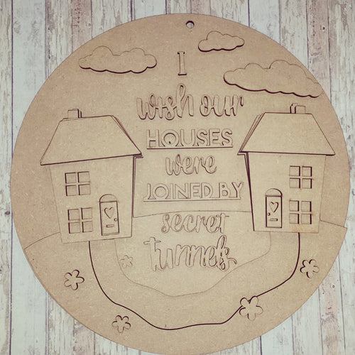 SJ369 - MDF Sarah Jane ‘I wish our houses were joined by secret tunnels’ - Olifantjie - Wooden - MDF - Lasercut - Blank - Craft - Kit - Mixed Media - UK