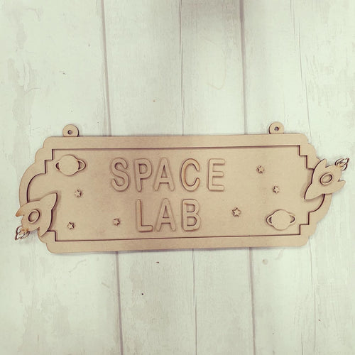 SS119- MDF Space Themed Personalised Double Height  Street Sign - Olifantjie - Wooden - MDF - Lasercut - Blank - Craft - Kit - Mixed Media - UK