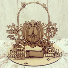 OL308 - MDF 3D Pumpkin Princess Scene Kit - Olifantjie - Wooden - MDF - Lasercut - Blank - Craft - Kit - Mixed Media - UK