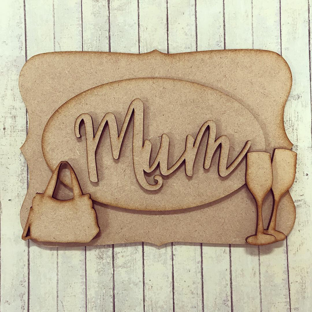 OP022 - MDF Woman / Girl Themed Personalised Plaque - Olifantjie - Wooden - MDF - Lasercut - Blank - Craft - Kit - Mixed Media - UK