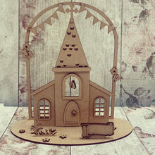 OL339 - MDF Freestanding 3D Church Scene - Olifantjie - Wooden - MDF - Lasercut - Blank - Craft - Kit - Mixed Media - UK