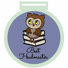 OL1496 - MDF Personalised owl and books medal - Olifantjie - Wooden - MDF - Lasercut - Blank - Craft - Kit - Mixed Media - UK