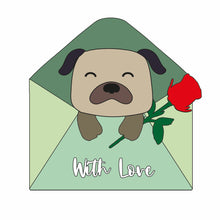 OL1251 - MDF Layered Envelope - Optional Hanging - Dog - Rose - Olifantjie - Wooden - MDF - Lasercut - Blank - Craft - Kit - Mixed Media - UK