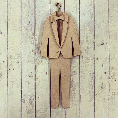 SJ200 - MDF Wedding Tuxedo Suit  Hanging - Olifantjie - Wooden - MDF - Lasercut - Blank - Craft - Kit - Mixed Media - UK