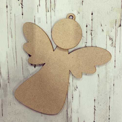 CH175 - MDF Curved Angel / Fairy Bauble Hanging Style 2 - Olifantjie - Wooden - MDF - Lasercut - Blank - Craft - Kit - Mixed Media - UK