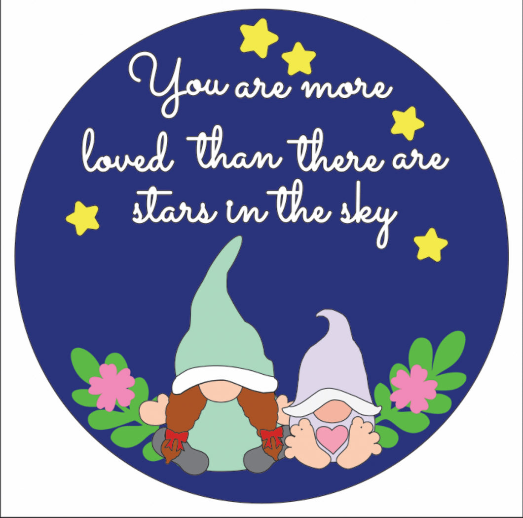 OL2914 - MDF Layered Gnomes - ‘more loved than’ - Female Gnome and Baby - Olifantjie - Wooden - MDF - Lasercut - Blank - Craft - Kit - Mixed Media - UK