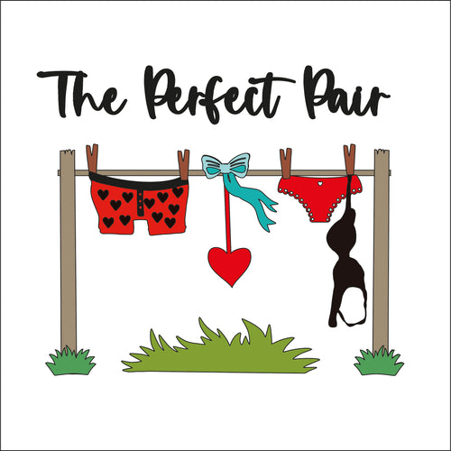 SJ523 - MDF Sarah Jane Perfect Pair Underwear Washing Line - Olifantjie - Wooden - MDF - Lasercut - Blank - Craft - Kit - Mixed Media - UK