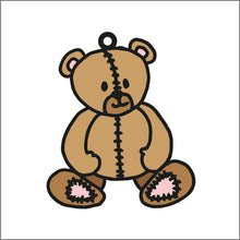 OL1596 - MDF Doodle Nursery hanging - Teddy bear - Olifantjie - Wooden - MDF - Lasercut - Blank - Craft - Kit - Mixed Media - UK