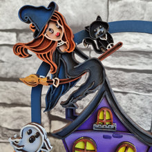 OL2095  - MDF Halloween Freestanding 3d Haunted House doodle kit unpainted! - Olifantjie - Wooden - MDF - Lasercut - Blank - Craft - Kit - Mixed Media - UK