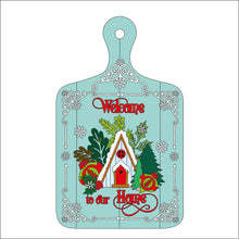 OL2555 - MDF Farmhouse Christmas - Chopping Board  -  Alpine Cottage  - wording options - Olifantjie - Wooden - MDF - Lasercut - Blank - Craft - Kit - Mixed Media - UK