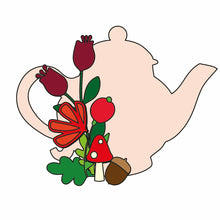OL861 - MDF Mini Teapot - Autumn - Olifantjie - Wooden - MDF - Lasercut - Blank - Craft - Kit - Mixed Media - UK