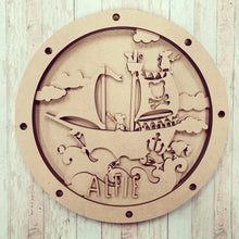 OL464 - MDF Layered Pirate Mouse Ship Plaque - Olifantjie - Wooden - MDF - Lasercut - Blank - Craft - Kit - Mixed Media - UK